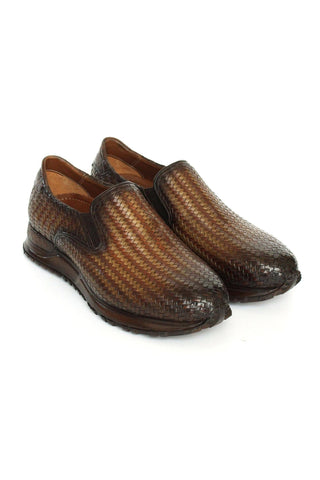Paul Parkman LW204 Woven Leather Slip-On Sneakers (PM6429)