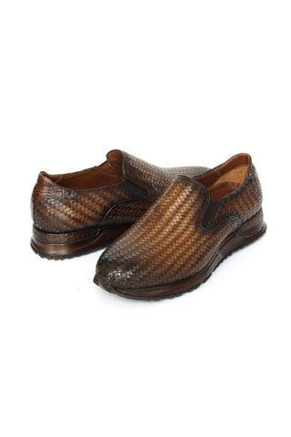 Paul Parkman LW204 Woven Leather Slip-On Sneakers (PM6429)