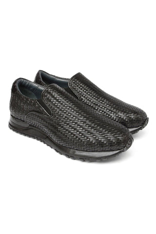 Paul Parkman LW204 Woven Leather Slip-On Sneakers (PM6429)