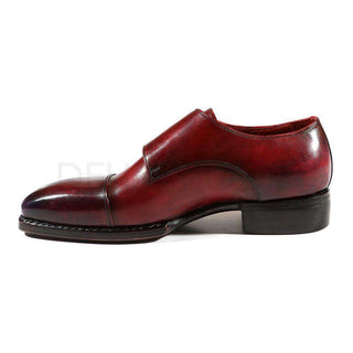 Paul Parkman LX Men's Shoes Welted Calf-Skin Leather Cap-Toe Monk-Straps (PM2008)-AmbrogioShoes