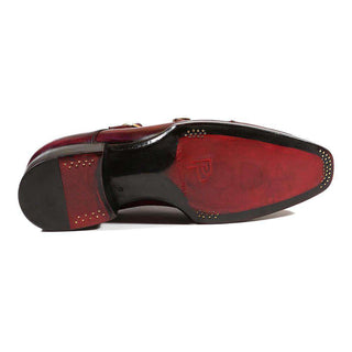 Paul Parkman LX Men's Shoes Welted Calf-Skin Leather Cap-Toe Monk-Straps (PM2008)-AmbrogioShoes
