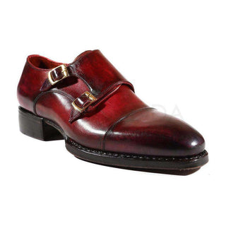 Paul Parkman LX Men's Shoes Welted Calf-Skin Leather Cap-Toe Monk-Straps (PM2008)-AmbrogioShoes