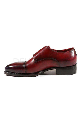 Paul Parkman LX Welted Calf-Skin Leather Cap-Toe Monk-Straps (PM2008)-AmbrogioShoes