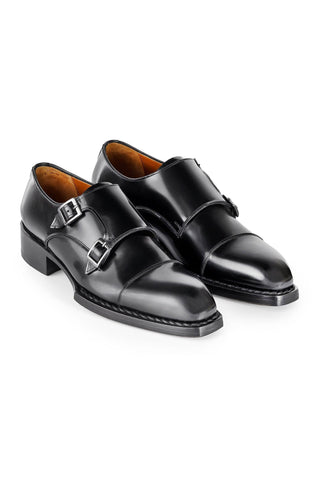 Paul Parkman LX Welted Calf-Skin Leather Cap-Toe Monk-Straps (PM2008)-AmbrogioShoes