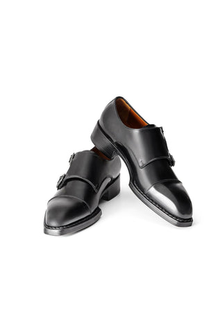 Paul Parkman LX Welted Calf-Skin Leather Cap-Toe Monk-Straps (PM2008)-AmbrogioShoes