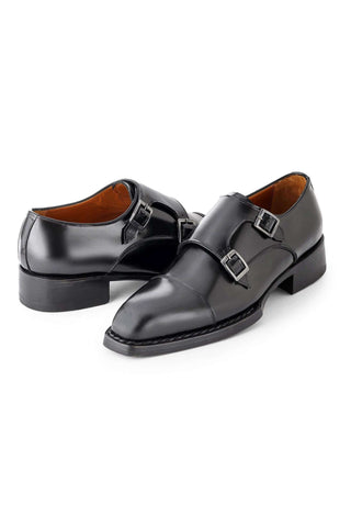 Paul Parkman LX Welted Leather Cap-Toe Monk-Straps (PM2008)-AmbrogioShoes