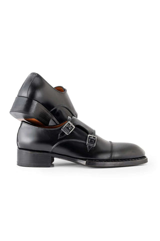 Paul Parkman LX Welted Leather Cap-Toe Monk-Straps (PM2008)-AmbrogioShoes