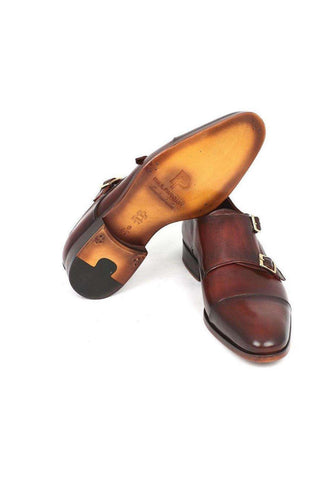 Paul Parkman Leather Cap-Toe Double Monk-Straps (PM5220)-AmbrogioShoes