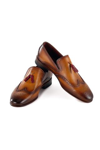Paul Parkman Leather Wingtip Tassels Loafers (PM6435)