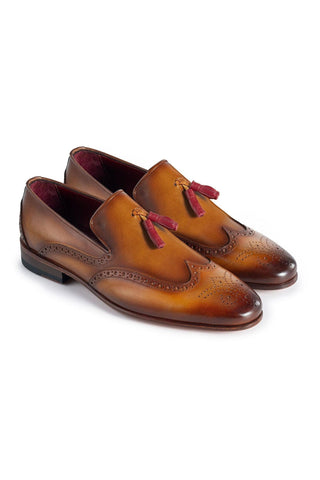 Paul Parkman Leather Wingtip Tassels Loafers (PM6435)