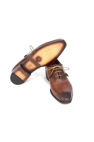 Paul Parkman Medallion Toe Leather Brown / Camel Oxfords (PM4031)-AmbrogioShoes