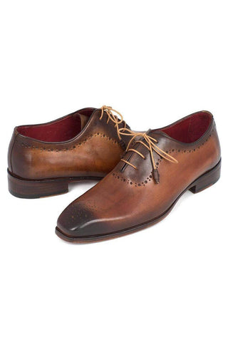 Paul Parkman Medallion Toe Leather Brown / Camel Oxfords (PM4031)-AmbrogioShoes