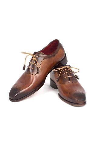 Paul Parkman Medallion Toe Leather Brown / Camel Oxfords (PM4031)-AmbrogioShoes