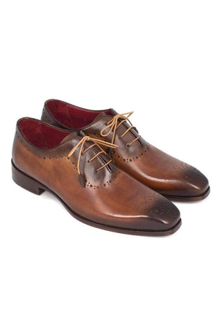 Paul Parkman Medallion Toe Leather Brown / Camel Oxfords (PM4031)-AmbrogioShoes