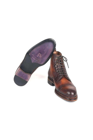 Paul Parkman Men's Antique Burnished Brown Leather Boots 5075-BRW (PM6146)-AmbrogioShoes