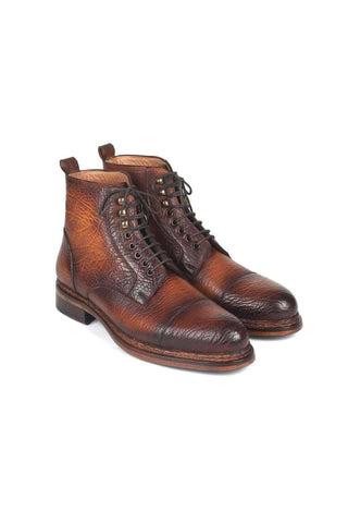 Paul Parkman Men's Antique Burnished Brown Leather Boots 5075-BRW (PM6146)-AmbrogioShoes