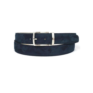 Paul Parkman Men's Belt Navy Suede (PMB603)-AmbrogioShoes