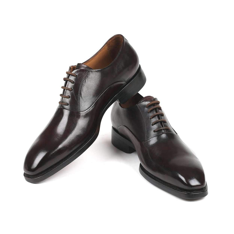 Paul Parkman Men's Brown Calf-Skin Leather Plain Toe Oxfords 5661-BRW (PM6138)-AmbrogioShoes