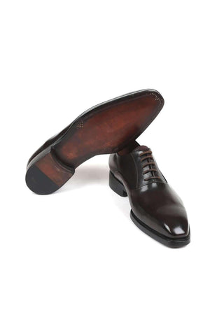 Paul Parkman Men's Brown Leather Plain Toe Oxfords 5661-BRW (PM6138)-AmbrogioShoes