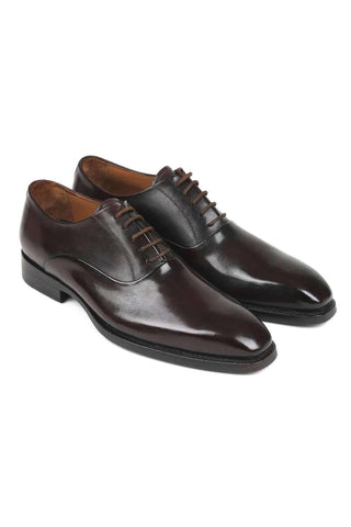 Paul Parkman Men's Brown Leather Plain Toe Oxfords 5661-BRW (PM6138)-AmbrogioShoes