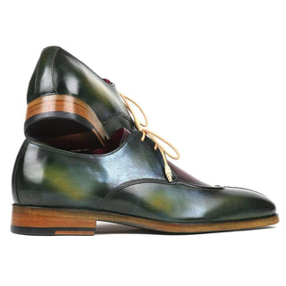 Paul Parkman Men's Burgundy and Green Calf-Skin Leather Derby 8864MLT (PM6132)-AmbrogioShoes
