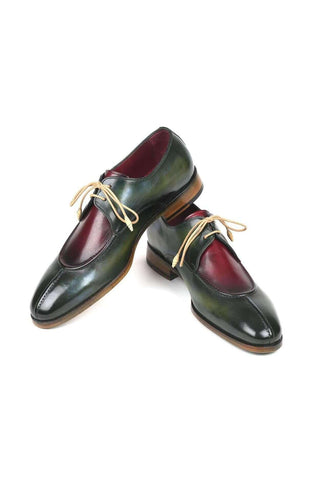 Paul Parkman Men's Burgundy and Green Leather Derby 8864MLT (PM6132)-AmbrogioShoes