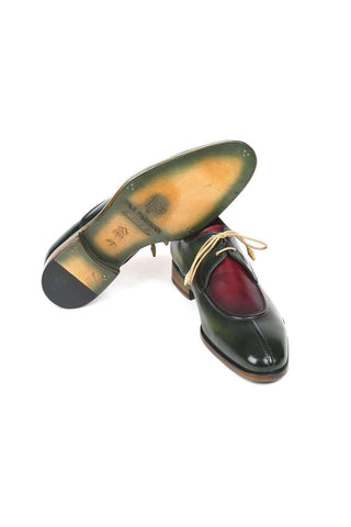 Paul Parkman Men's Burgundy and Green Leather Derby 8864MLT (PM6132)-AmbrogioShoes