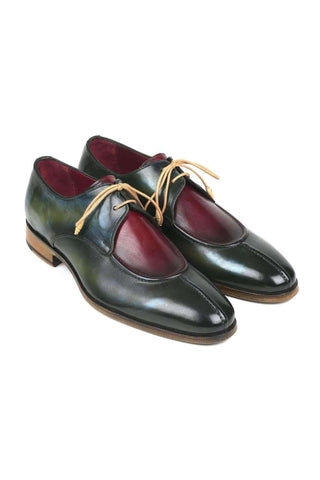 Paul Parkman Men's Burgundy and Green Leather Derby 8864MLT (PM6132)-AmbrogioShoes