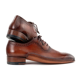 Paul Parkman Men's Handmade Shoes Burnished Cap-Skin Leather Oxford (PM6466)-AmbrogioShoes