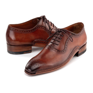 Paul Parkman Men's Handmade Shoes Burnished Cap-Skin Leather Oxford (PM6466)-AmbrogioShoes