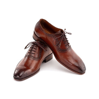 Paul Parkman Men's Handmade Shoes Burnished Cap-Skin Leather Oxford (PM6466)-AmbrogioShoes