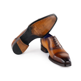 Paul Parkman Men's Handmade Shoes Calf-Skin Leather Cap-Toe Oxfords (PM6436)-AmbrogioShoes