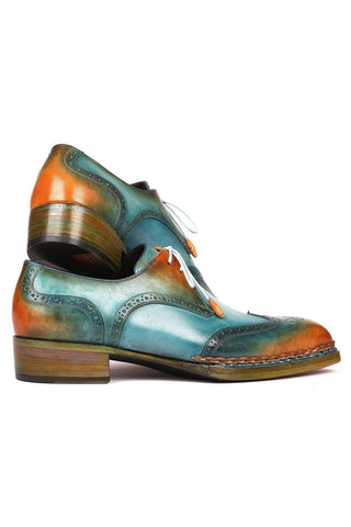 Paul Parkman Men's Handmade Shoes Calf-Skin Leather Norwegian Welted Wingtip Derby (PM6472)-AmbrogioShoes