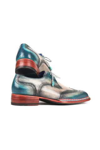 Paul Parkman Men's Handmade Shoes Calf-Skin Leather Norwegian Welted Wingtip Derby (PM6472)-AmbrogioShoes