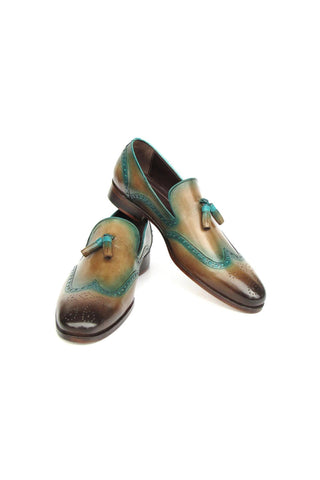 Paul Parkman Men's Handmade Shoes Calf-Skin Leather Wingtip Tassels Loafers (PM6435)-AmbrogioShoes