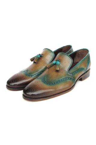 Paul Parkman Men's Handmade Shoes Calf-Skin Leather Wingtip Tassels Loafers (PM6435)-AmbrogioShoes