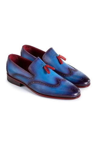 Paul Parkman Men's Handmade Shoes Calf-Skin Leather Wingtip Tassels Loafers (PM6435)-AmbrogioShoes