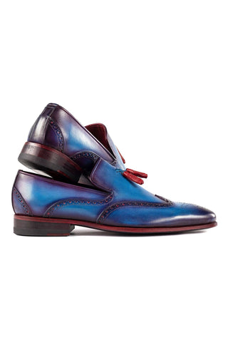 Paul Parkman Men's Handmade Shoes Calf-Skin Leather Wingtip Tassels Loafers (PM6435)-AmbrogioShoes