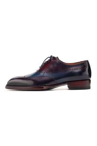 Paul Parkman Men's Handmade Shoes Hand-Painted Leather Goodyear Welted Wingtip Oxfords (PM6445)-AmbrogioShoes