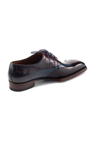 Paul Parkman Men's Handmade Shoes Hand-Painted Leather Goodyear Welted Wingtip Oxfords (PM6445)-AmbrogioShoes