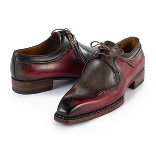 Paul Parkman Men's Handmade Shoes Hand-Welted Calf-Skin Leather Derby (PM6438)-AmbrogioShoes
