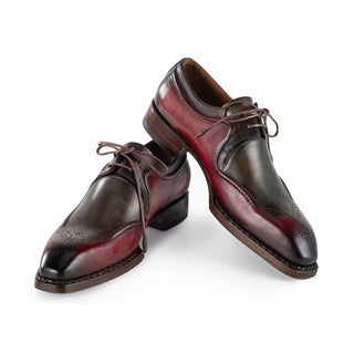 Paul Parkman Men's Handmade Shoes Hand-Welted Calf-Skin Leather Derby (PM6438)-AmbrogioShoes