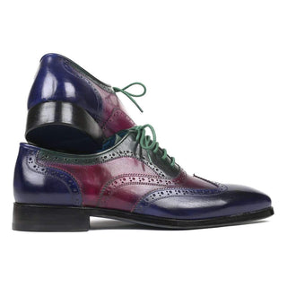 Paul Parkman Men's Navy / Burgundy and Green Wing Tip Oxfords PP2284 (PM6134)-AmbrogioShoes