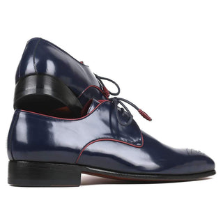 Paul Parkman Men's Navy Calf-Skin Leather Medallion Toe Derby 57RG27 (PM6135)-AmbrogioShoes
