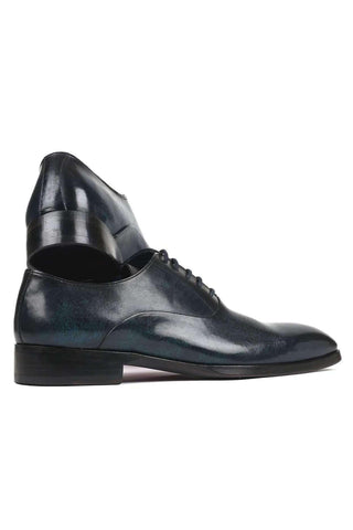 Paul Parkman Men's Navy Leather Plain Toe Oxfords 5523-NVY (PM6137)-AmbrogioShoes