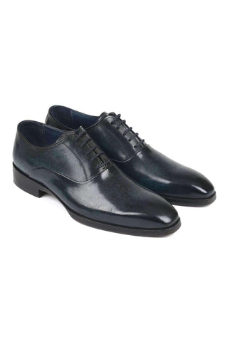 Paul Parkman Men's Navy Leather Plain Toe Oxfords 5523-NVY (PM6137)-AmbrogioShoes