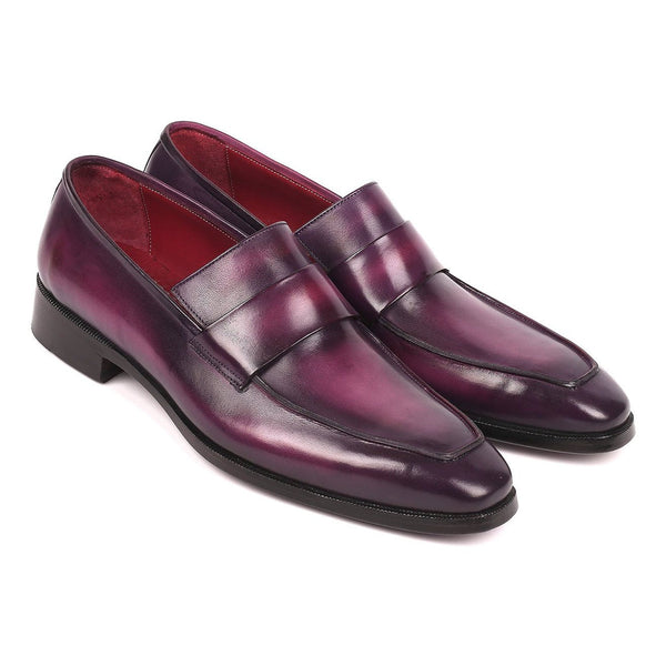 Paul Parkman Men's Purple Calf-Skin Leather Slip-On Loafers 93PR814 (PM6156)-AmbrogioShoes