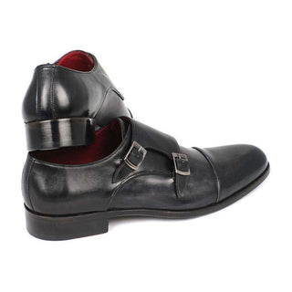 Paul Parkman Men's Shoes Calf-Skin Leather Cap-Toe Double Monk-Straps (PM5220)-AmbrogioShoes
