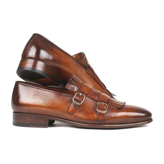 Paul Parkman Men's Shoes Calf-Skin Leather Kiltie Double Monk-Straps (PM5716)-AmbrogioShoes