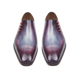 Paul Parkman Men's Shoes Calf-Skin Leather Side Lace Purple Oxfords (PM5501)-AmbrogioShoes
